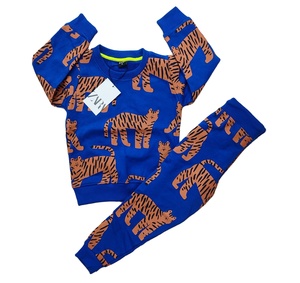 Ensemble de vêtements décontractés pour femmes, imprimé, 2 pièces, col rond, sweat-shirts à manches longues, ensemble de shorts, 100% coton, tissu tricoté, écologique - Product Image 5