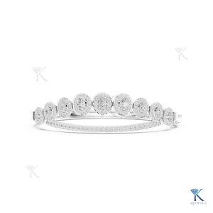 Luxury Lab Grown Diamond Tiara Halo <b>Bangle</b> 14K 18K <b>Solid</b> <b>Gold</b> Fine Women Bridal Statement Jewelry Manufacturer Wholesale - Product Image 2