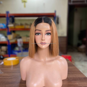 Perruques en cheveux humains vietnamiens en gros, lisses, non traités, sans colle, avec dentelle frontale, perruque bob, ultra-lisses, dentelle suisse HD - Product Image 2