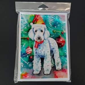 Cartes de vœux de Noël Bedlington Terrier lunatique Lot de 8 cartes de note vierges A7 taille 5x7 avec enveloppes - Product Image 3