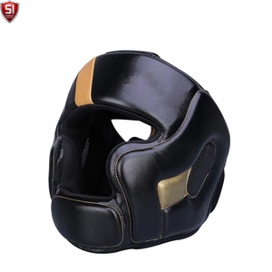 Protector de Cabeza para Boxeo, Cuero PU, Negro y Dorado, Protector Ligero para Sparring, Unisex para Adultos, Visera Única, Casco Deportivo Transpirable - Product Image 6