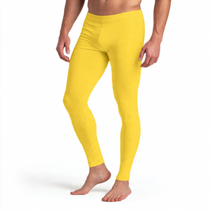 Leggings de compression de haute qualité pour hommes, en polyester/coton, respirants, anti-humidité, écologiques, pour le sport - Product Image 1