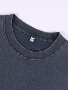 Ensemble T-shirt et short en coton écologique pour homme, col rond, couleur unie, décontracté, tricoté, streetwear d'été avec cordon de serrage - Product Image 6