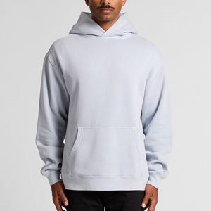 Sweat-shirt à capuche gris clair pour homme, coupe classique, couleur unie, en coton tricoté, décontracté, pour l'automne - Product Image 4