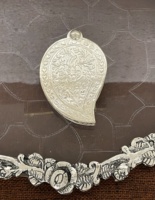 Nouvel Arrivage – Contenants Kumkum Multifonctionnels en Argent Allemand Moderne en Forme de Paan, Thali de Pooja pour Mariages et Cérémonies de Condolences
