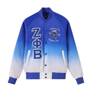 Divine Nine D9 Greek paraphernalia bombr <b>jacket</b> zeta phi beta satin bomber <b>jacket</b> sorority fashion royal blue satin <b>jacket</b> - Product Image 3