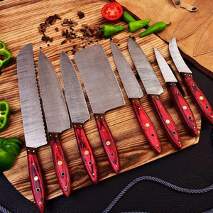 Ensemble de couteaux de cuisine en acier Damas de qualité supérieure, manche en bois naturel, ensemble de cuisine professionnel, usine OEM - Product Image 2