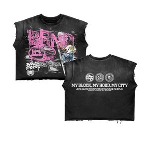 Camisetas de Manga Corta con Dobladillo Desgastado y Efecto Descolorido por el Sol, de Algodón Puro de Alta Calidad, Fabricadas en Fábrica, con MOQ Bajo y Estampado - Product Image 4