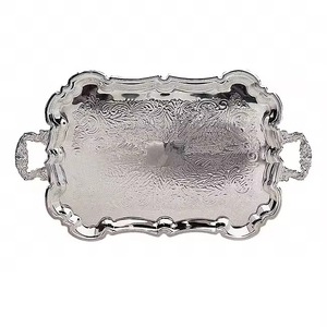 New Indian Handicraft <b>Metal</b> Premium Style Rectangular Customized Shape & Size Serving Tray Special Occasions Wedding - Product Image 5