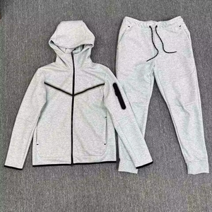 Survêtements slim pour hommes en molleton technique avec poches latérales, ensemble de jogging en molleton technique, survêtement d'hiver en molleton - Product Image 4