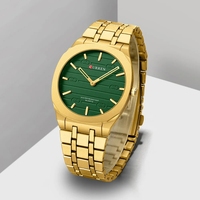 Reloj Curren 8444 con Correa de Acero Inoxidable, Movimiento de Cuarzo, para Hombre, Moda, Negocios, Resistente al Agua, Simple, Minimalista, Casual