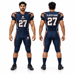 Conjunto de Uniforme de Fútbol Americano Unisex, Cuello en V, Manga Corta, Spandex/Poliéster, Antibacterial, Transpirable, Cintura Elástica, Personalizable para Equipos - Product Image 4