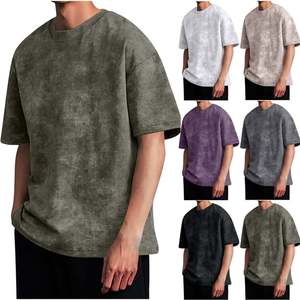 เสื้อยืดแขนสั้นผู้ชายทรงปกติ ลายมัดย้อม คอกลม สีพื้น ผ้าคอตตอนเจอร์ซีย์ ระบายอากาศได้ดี น้ำหนัก 300 กรัม โลโก้ด้านหน้า - Product Image 1