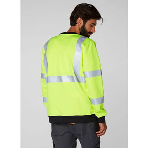 เสื้อสเวตเชิ้ตแขนยาวสีเหลืองแบบสะท้อนแสงสำหรับงานความปลอดภัย คอทรงโอ มองเห็นได้ชัดเจน - Product Image 2