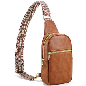 Unisex Nylon Waterproof Hunting Pouch with Arcuate Shoulder Strap Zipper Closure Softback Vintage Geometric Pattern Brown 20-36L - Product Image 1