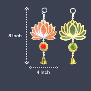 Décoration traditionnelle indienne pour festivals, guirlande murale en MDF écologique faite à la main avec motif Kamal en forme de lotus, pour anniversaire, mariage, porte - Product Image 5