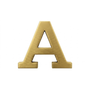 Letras del alfabeto modernas de latón macizo y números 3D con acabado espejo en oro para letreros metálicos de hoteles de lujo, empresas y recepciones de oficinas. - Product Image 3