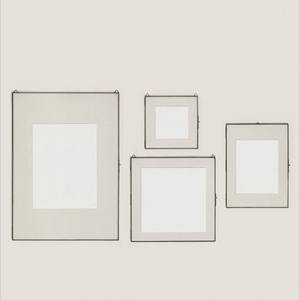 High Rectangular Brass Acrylic Photo Frame With Inlay Dried Flowers Handmade <b>Tabletop</b> Display Vertical Orientation - Product Image 2