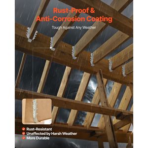 50 Pezzi Supporti per Travi con Dimensioni Interne 1,57 X 1,50 X 7,83 Pollici / 40 X 38 X 199 mm, Ganci Metallici Resistenti alla Ruggine per Travi Antiuragano - Product Image 4