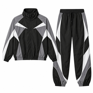 Chaqueta Deportiva de Dos Piezas para Mujer, Diseño Personalizado, con Cierre, Bordado de Encaje, para Invierno, con Bloques de Color, a la Moda - Product Image 4