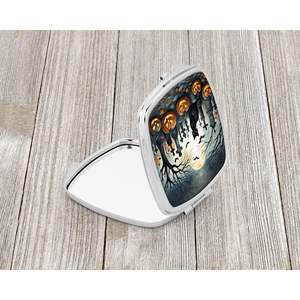 Chat noir Spooky Halloween miroir de maquillage de voyage compact pliant cadeau de conception de poche pour les femmes et les filles - Product Image 2