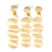 Extensions à bandes adhésives en cheveux humains indiens vierges blonds, ondulés, double tirage, Remy, double trame, tissage en vrac fait à la machine, 3 paquets