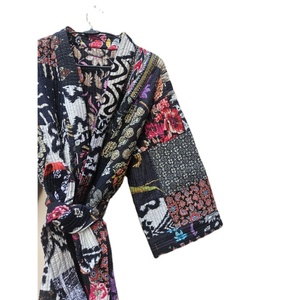 Indio hecho a mano vintage algodón patchwork kantha kimono bata mujer prendas de vestir ropa de dormir ropa de casa algodón suave ajuste cómodo - Product Image 3