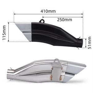Tubo de escape doble oblicuo de acero inoxidable modificado para motocicleta Universal para 250NK Spring Breeze <span class=keywords><strong>150</strong></span> - Product Image 2