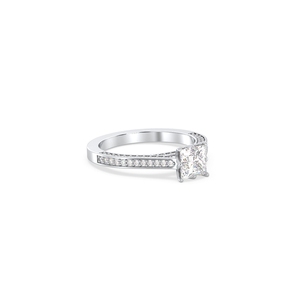 Bague solitaire REYES en moissanite taille princesse 1,29 carat certifiée GRA, en argent sterling 925, cadeau d'anniversaire, bijoux fins pour femmes - Product Image 3