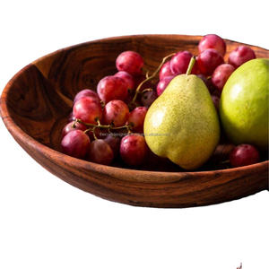 อุปกรณ์รับประทานอาหารขนาดใหญ่อะคาเซียจริงชามสลัดแบบพกพาที่วางตรงกลางโต๊ะแสดงของตกแต่งได้ง่ายโลโก้ตามต้องการ - Product Image 2