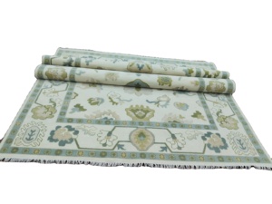 Hecho a mano 3x3 persa Oushak algodón corredor Alfombra conjunto de alta calidad anudado a mano Floral antideslizante sala de estar hogar piso alfombra - Product Image 2