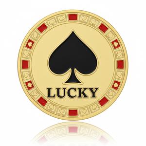 Souvenir de Las Vegas, Cadeaux promotionnels, Pièce de défi, Jeton de poker personnalisé en alliage de zinc plaqué or imprimé UV - Product Image 3
