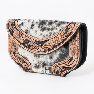 Portefeuille à rabat en cuir de vachette vintage pour femme, fait main, style western - Product Image 4