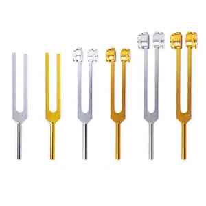 ZYDAR SPORTS ZS-AI-TF-005 ชุดส้อมเสียงสเตนเลสสตีล 128 เฮิรตซ์ ปรับเสียงด้วยมือ สีเงินทอง ป้องกันริ้วรอย บำบัดด้วยเสียง - Product Image 1