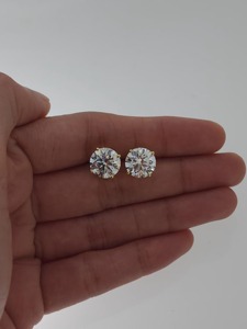 14Kt Gold 7 Carat Lab Grown Diamond Stud <b>Earrings</b> IGI Certified VS+ Engagement Gift Wedding Elegant Fine Jewelry for Women - Product Image 5