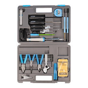 Kit d'outils de soudage et d'outils à main HOZAN de 21 pièces avec sac à outils, coupe-câbles et clés à molette réglables pour le travail en laboratoire et industriel - Product Image 2