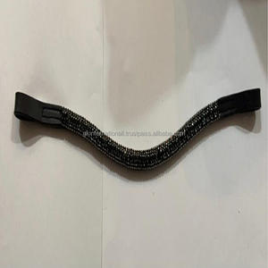 Cadena de metal negra de 3 filas, cristales negros ostentosos, hecha a mano, gruesa, de cuero, correa para cejas de caballo, todos los tamaños, nuevo diseño - Product Image 2