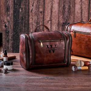 Genuine Leather Toiletry Bag Mens Dopp <b>Kit</b> Travel Wash Bag <b>Shaving</b> <b>Kit</b> Pouch Waterproof Lining Wholesale Shop TYG-0136 - Product Image 5