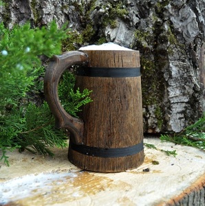 Taza de Café Ecológica Hecha a Mano de Madera Natural Sólida, Taza de Cerveza de Madera Reutilizable y Sostenible con Asa para el Hogar y la Oficina - Product Image 4