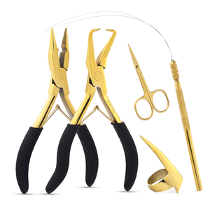 Premium Hair Extension <b>Tools</b> Kit on Sale Includes 3 Hole Nano Micro Link Beads Crimping Remover Plier Hair Pulling <b>Hook</b> <b>Tool</b> - Product Image 1