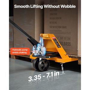 Transpallet Manuale con Capacità di Carico di 2500 Kg, Forche 48L X 27W Pollici, Carrello per Movimentazione Materiali, Lunghezza Forche 3.35-7.1 Pollici - Product Image 3