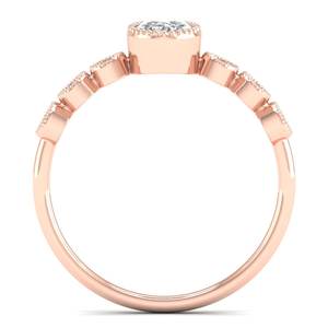 Anillo de Diamante Cultivado en Laboratorio CVD de Corte Ovalado de 0.54 Quilates en Oro Sólido de 14K con Diseño Único REYES para Mujer, Certificado IGI, Joyería Fina - Product Image 4