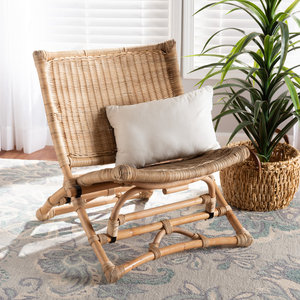 Silla de comedor de ratán natural hecha a mano, silla decorativa de mimbre con respaldo redondo decorativo y asiento acolchado para cafetería o restaurante - Product Image 6