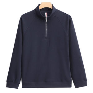 เสื้อสเวตเชิ้ตผู้ชายคอตั้งแบบซิปครึ่งตัว สไตล์ลำลอง สำหรับฤดูใบไม้ร่วงและฤดูหนาว  ปักโลโก้ตามสั่ง ผลิตในจีน ราคาโรงงานบังกลาเทศ รับผลิตแบบ OEM - Product Image 4