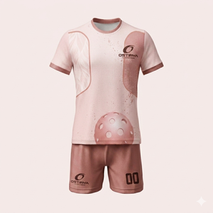 Custom Printed Breathable Quick Dry Unisex Pickleball Uniform Sports Shirt Short Sleeve Summer Front Logo Anti-UV Crew Neck - Product Image 4