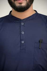 Ensemble de blouses médicales personnalisées pour hommes, col en V, couleur turquoise, haut à 5 poches, pantalon à 10 poches, uniforme d'hôpital en coton, polyester et velours côtelé, sans coutures - Product Image 2