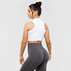 Venta de Fábrica 2026: Tops Deportivos para Mujer, Corte Ajustado, Media Cremallera, Sin Mangas, 160 GSM, 100% Algodón, Secado Rápido, Transpirable, Cuello Redondo - Product Image 3
