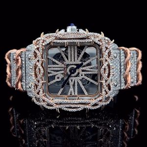 Montre de luxe personnalisée de haute qualité, sertie de diamants de laboratoire, en acier inoxydable, de la meilleure qualité, pour hommes - Product Image 4