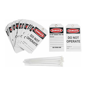 Étiquettes d'avertissement de danger Brady, étiquettes flexibles et durables rouge/blanc pour usage industriel et en laboratoire - Product Image 1