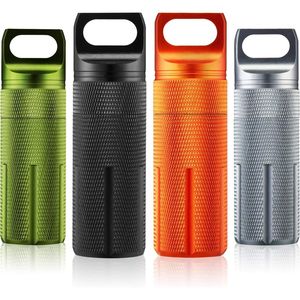 Set di 4 Portapillole Portachiavi Impermeabili in Alluminio, Contenitori Ermetici da Viaggio per Conservazione Pillole - Product Image 2